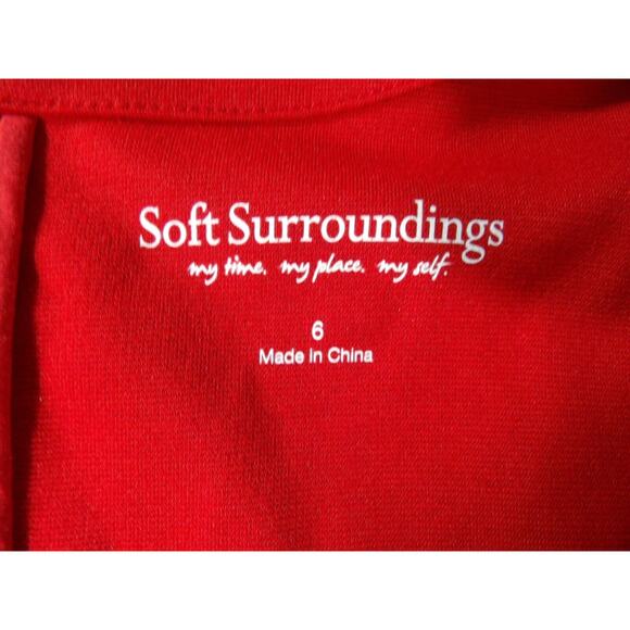 Soft Surroundings Scarletta Maxi Dress Sz 6 Red V Neck A Line EUC - Picture 6 of 13